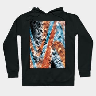 Burnt Orange And Blue Abstract Art Hoodie